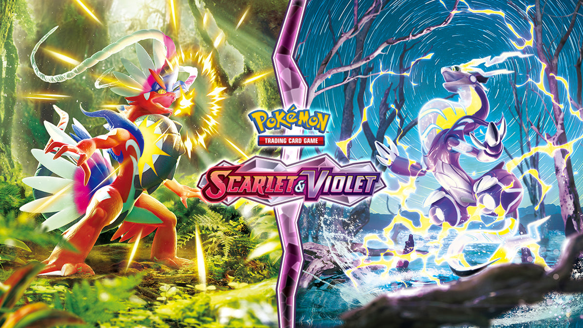 Pokémon-Motiv mit Koraidon und Miraidon