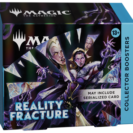 Magic: The Gathering – Reality Fracture Collector Booster Display, englische Verpackung mit 12 Collector Boostern.
